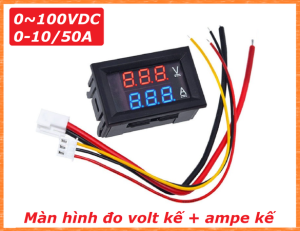 Đồng hồ tích hợp đo dòng áp 0~100VDC, 10A 50A, có điện trở Shunt